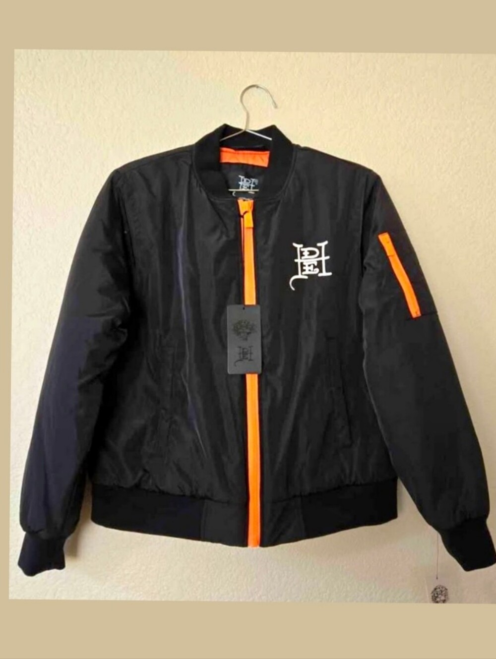 New ED HARDY Womens Black Bomber Jacket Size Large NWT